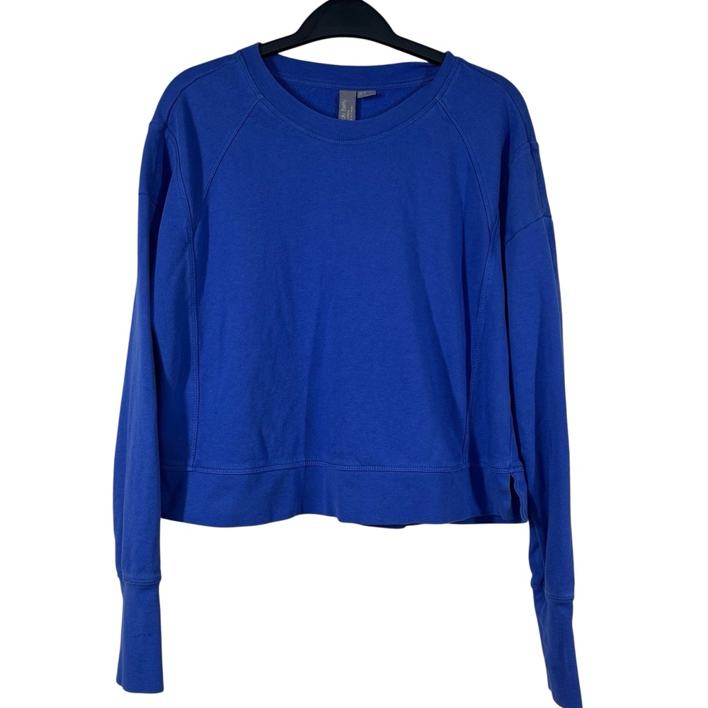 Sweaty Betty After Class Sweatshirt‎ Sz S Rich Blue Boxy Cropped Athleisure Yoga